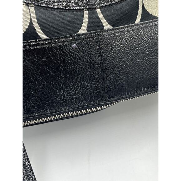 Coach F18335 Authenticated Signature Laura Black Gray Jacquard Large Tote Bag - Picture 5 of 11